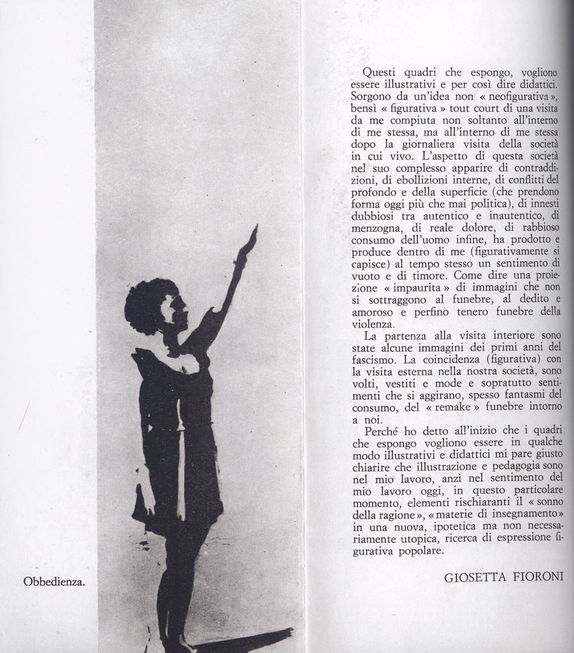 Brochure della mostra Giosetta Fioroni, galleria L’Indiano, Firenze, marzo 1970 Brochure della mostra Giosetta Fioroni, galleria L’Indiano, Firenze, marzo 1970