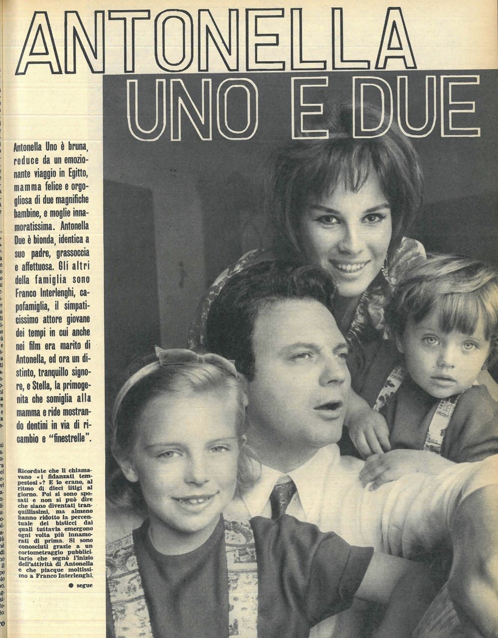  La famiglia Interlenghi sulle pagine della rivista Così, 1963