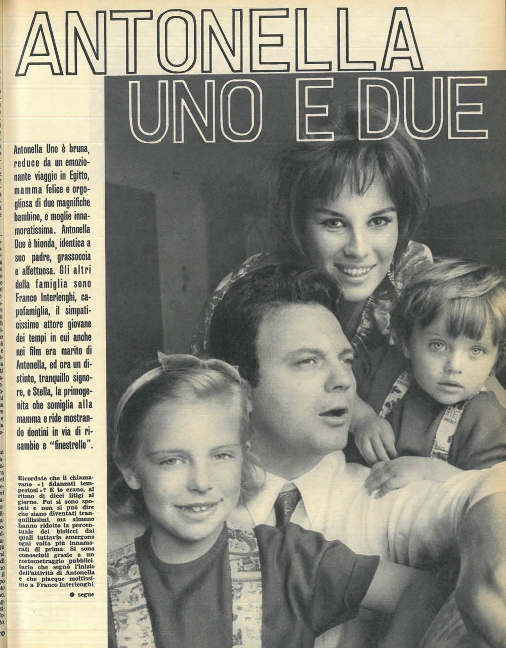 La famiglia Interlenghi sulle pagine della rivista Così, 1963 La famiglia Interlenghi sulle pagine della rivista Così, 1963