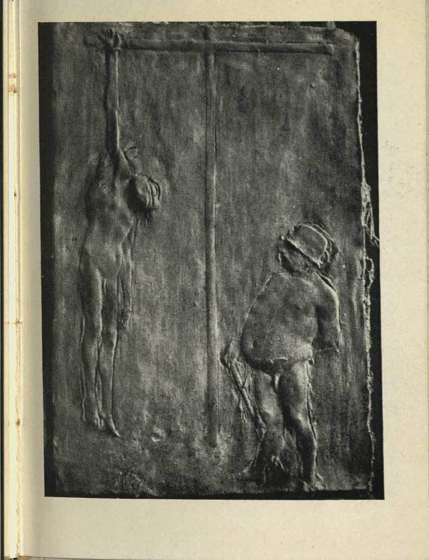 riproduzione della Crocifissione con soldato, 1942, bronzo (41,5x29,5), da A. Sassu, Passio Christi. Bassorilievi di Manzù, Milano, All’Insegna del Pesce d’Oro, 1945 riproduzione della Crocifissione con soldato, 1942, bronzo (41,5x29,5), da A. Sassu, Passio Christi. Bassorilievi di Manzù, Milano, All’Insegna del Pesce d’Oro, 1945