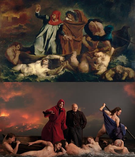 Eugène Delacroix, La barca di Dante (1822) vs un fotogramma da The House That Jack Built, di Lars von Trier (2018) Eugène Delacroix, La barca di Dante (1822) vs un fotogramma da The House That Jack Built, di Lars von Trier (2018)