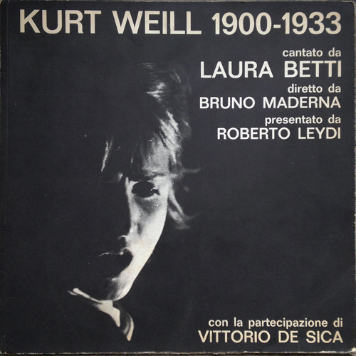  Copertina dell’album Kurt Weill 1900-1933