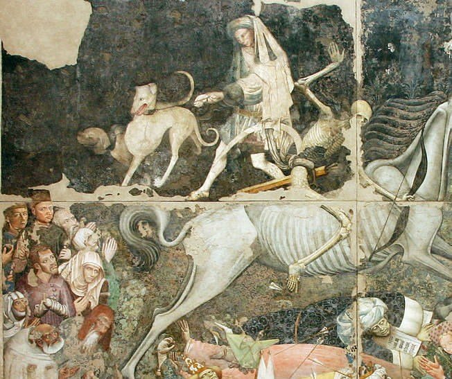 Maestro del Trionfo della Morte, Trionfo della Morte, particolare, Palermo, Galleria Nazionale della Sicilia, 1444-1446