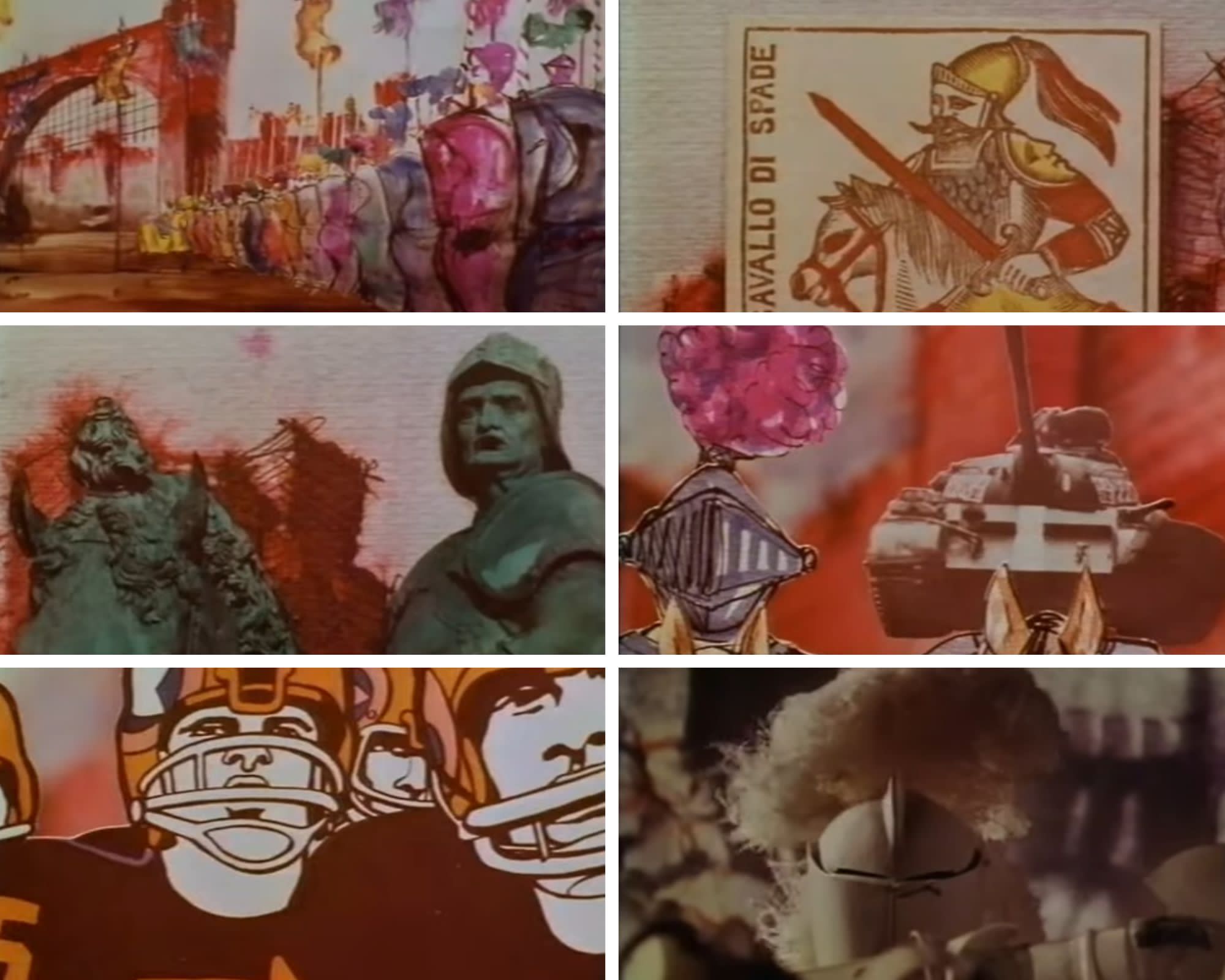 P. Zac, Il cavaliere inesistente, 1970, screenshot da terzi P. Zac, Il cavaliere inesistente, 1970, screenshot da terzi