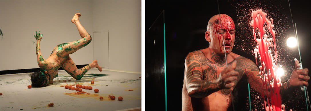Kira O’ Reilly, da Untitled (Slick Glittery), 2014 - Ron Athey, da Self Obliteration, 2011 Kira O’ Reilly, da Untitled (Slick Glittery), 2014 - Ron Athey, da Self Obliteration, 2011