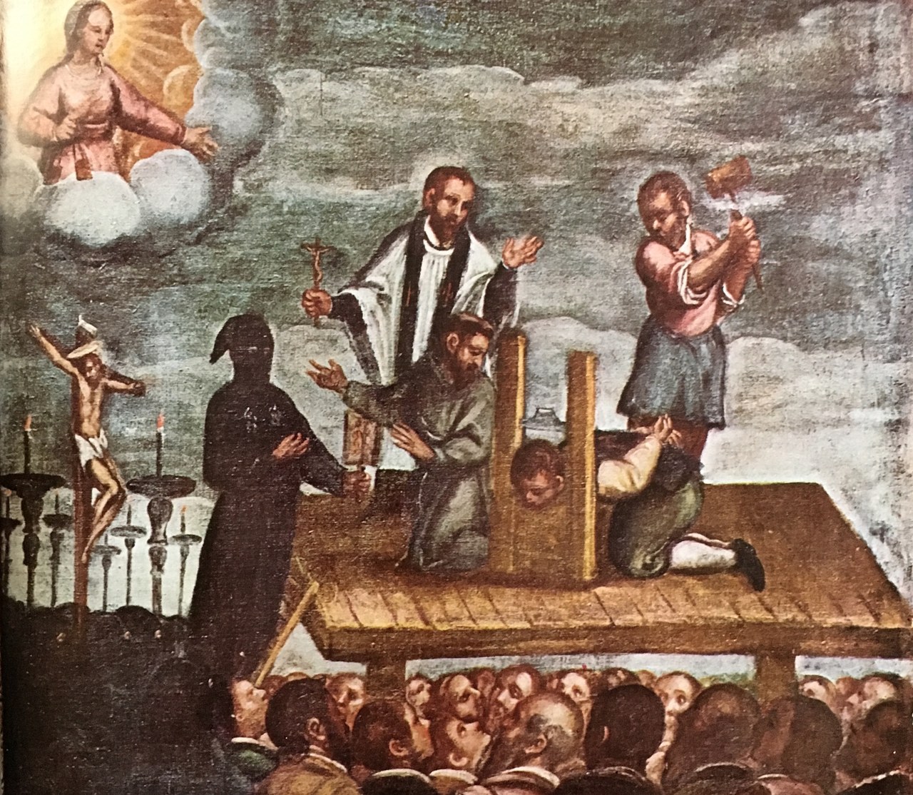 Ex-voto del XVI secolo, olio su tela, cm. 96x87, proveniente da un santuario dell’Italia Settentrionale