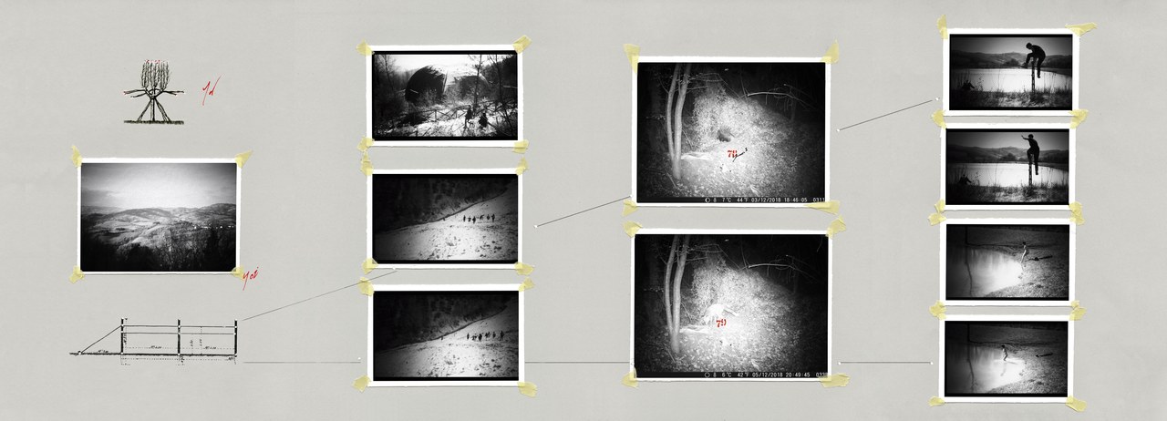 Seconda tavola di Cesare Ronconi tratta da Tavole dei Giuramenti, realizzata a partire dai fermo-immagini da Gli indocili di Ana Shametaj e dagli scatti di Michele Bruzzi. © Teatro Valdoca