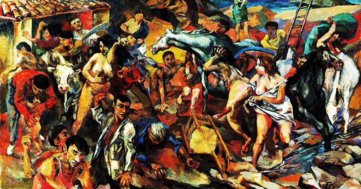 Renato Guttuso, Fuga dall’Etna, olio su tela, 1940