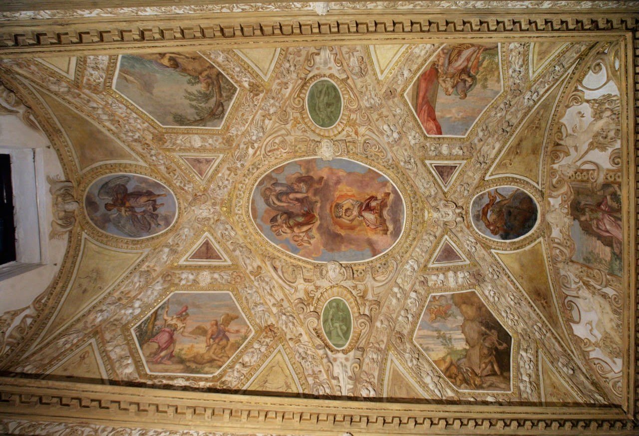 Battista Zelotti, Soffitto della sala al pianterreno a volta a botte, 1567-1568 circa, Palazzo Valmarana Braga, Vicenza Battista Zelotti, Soffitto della sala al pianterreno a volta a botte, 1567-1568 circa, Palazzo Valmarana Braga, Vicenza