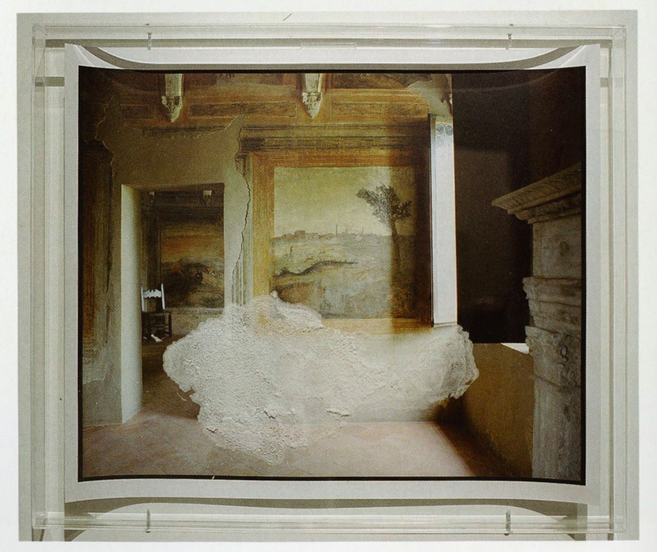   Franco Guerzoni, Dentro l’immagine, 2004, cristalli di salnitro su fotografia di Luigi Ghirri del 1985, collezione privata, Modena