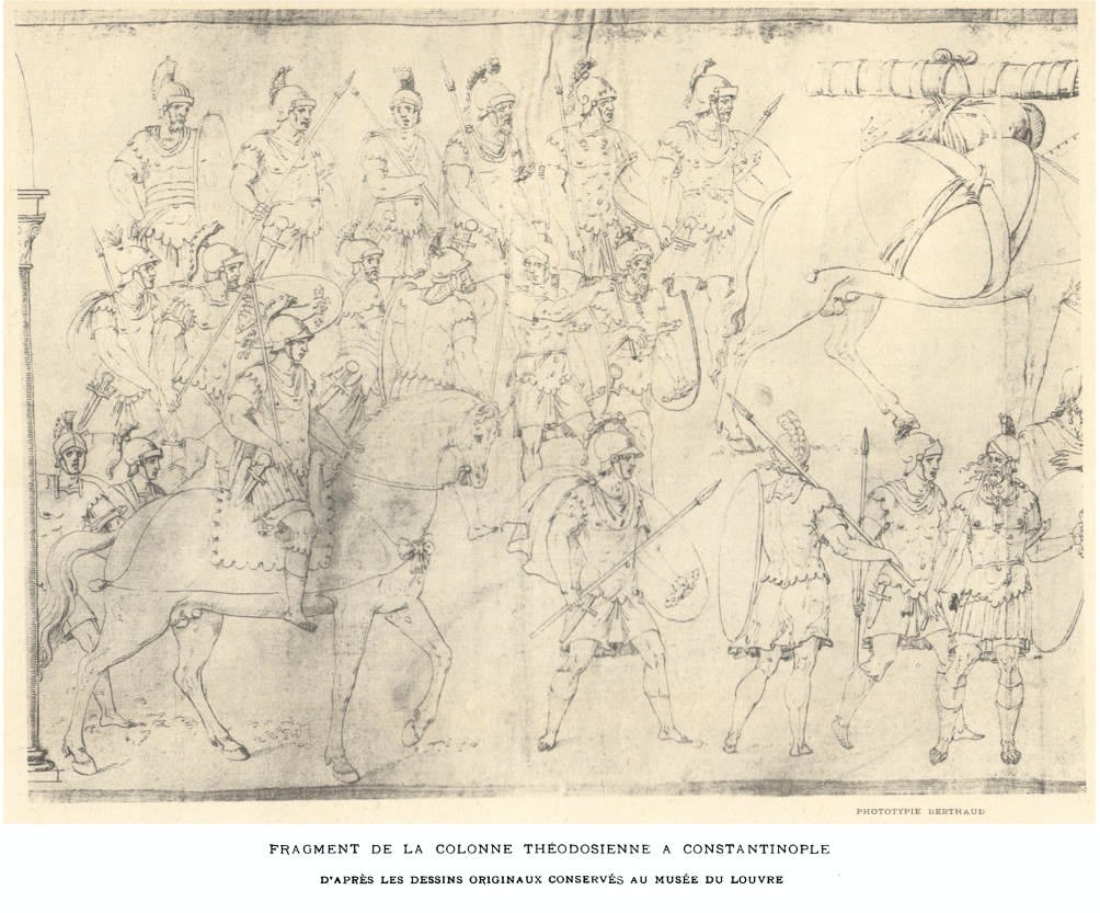  Colonna di Teodosio, da E. Müntz, La colonne Théodosienne à Costantinople d’après les prétendus dessins de Gentile Bellini conservés au Louvre et à l’Ecole des Beaux-Arts, Paris, Revue des Études Grecques, vol. 1/3, 1888, pp. 318-325, qui p. 320