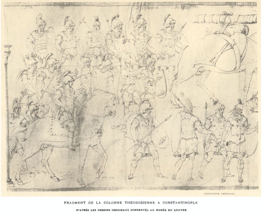  Colonna di Teodosio, da E. Müntz, La colonne Théodosienne à Costantinople d’après les prétendus dessins de Gentile Bellini conservés au Louvre et à l’Ecole des Beaux-Arts, Paris, Revue des Études Grecques, vol. 1/3, 1888, pp. 318-325, qui p. 320