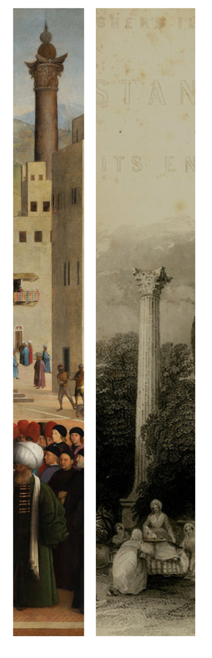  Colonna di Pompeo ne La Predica (dettaglio), Colonna dei Goti in un’incisione del XIX secolo (dettaglio)