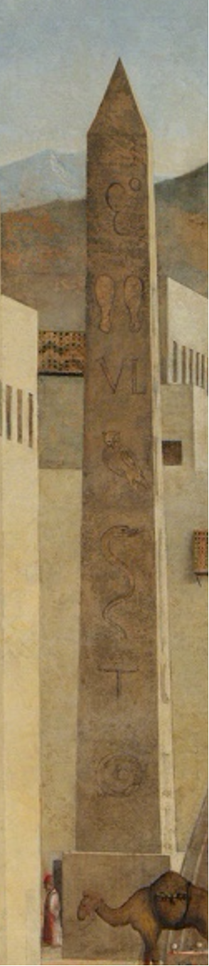  Obelisco di Teodosio I a Costantinopoli (fotografia) e Obelisco ne La Predica (dettaglio)