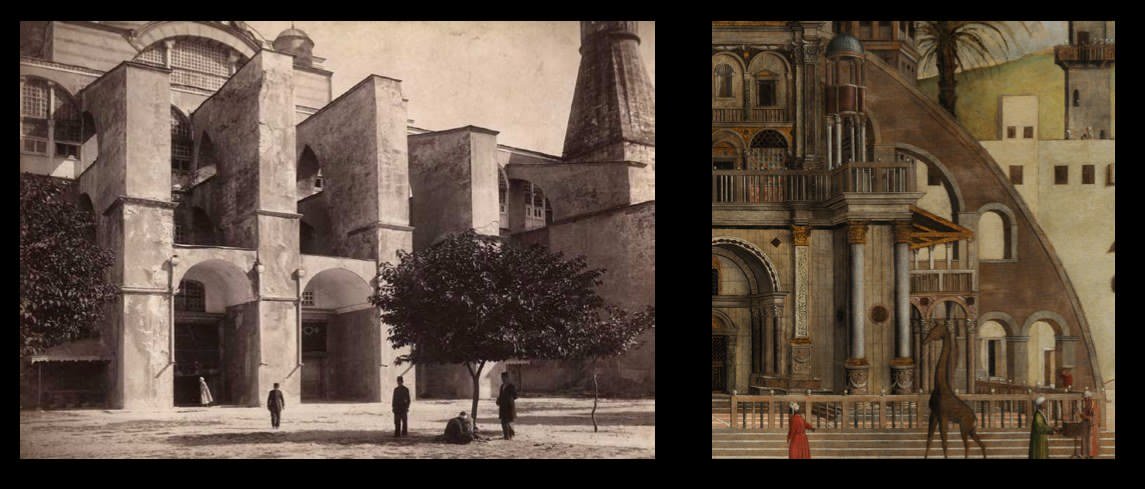  Confronto tra gli archi rampanti di Santa Sofia (in fotografia) e de La Predica (dettaglio)