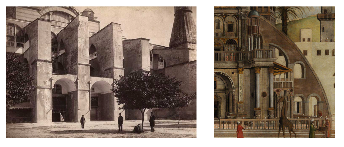  Confronto tra gli archi rampanti di Santa Sofia (in fotografia) e de La Predica (dettaglio)