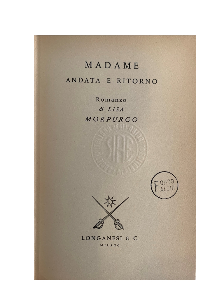 Fig. 3: Pagina di &ldquo;Madame andata e ritorno&rdquo; (Longanesi, 1967)
